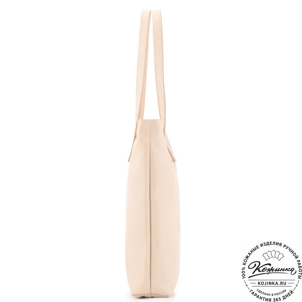 Женская кожаная сумка "Монреаль Нью" (бежевая гладкая кожа)